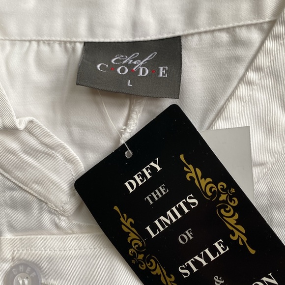 New Chef Works classic double breasted white chef coat top for women white Sz L - Picture 7 of 7